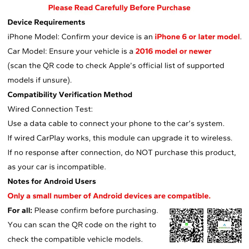 Adattatore CarPlay wireless, adatto solo al 98% delle auto con CarPlay dal 2016 in poi, piccolo adattatore CarPlay wireless USB (applicabile ad Apple CarPlay), passa da cablato a wireless