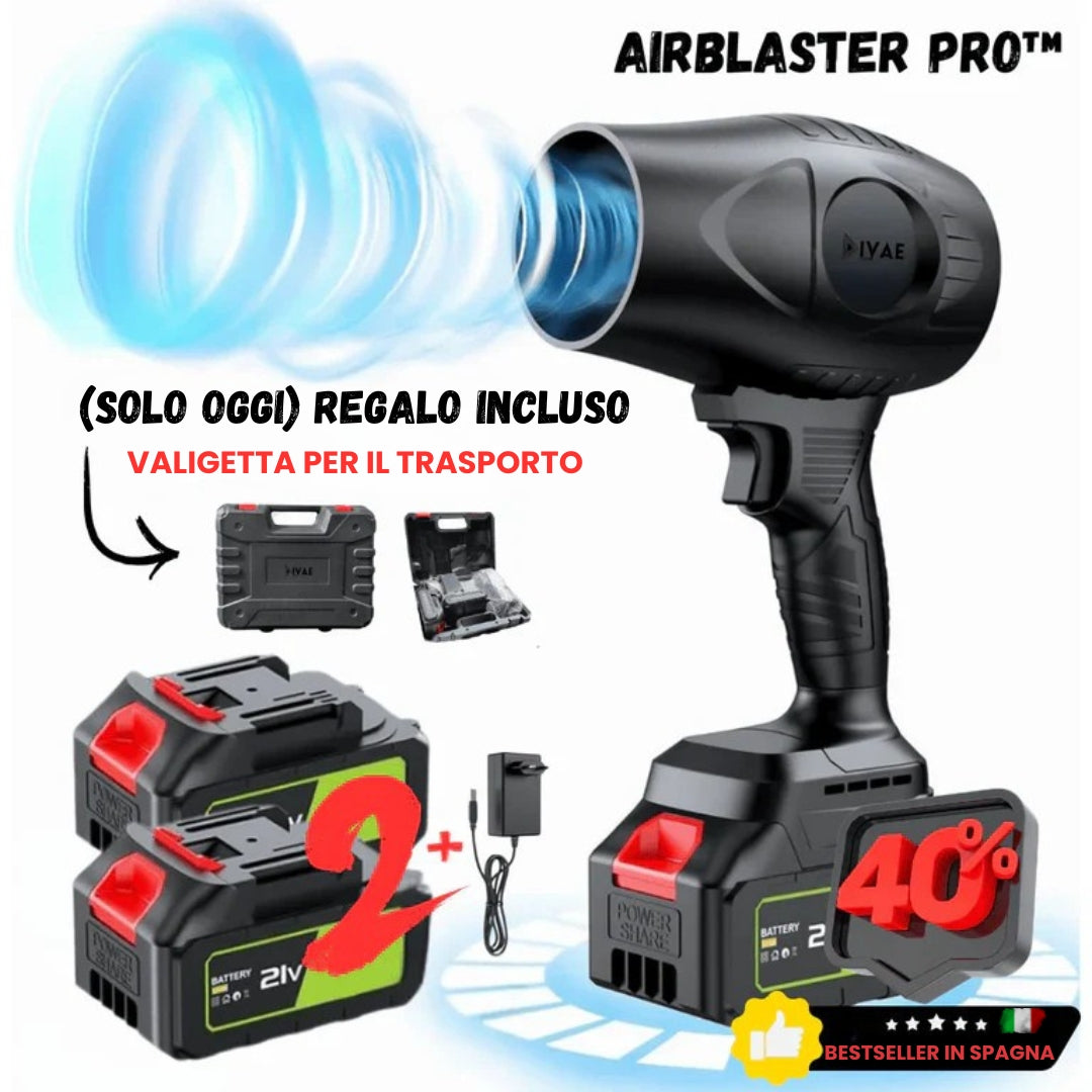 AirBlaster Pro™ con 2 batterie e custodia per il trasporto GRATUITA