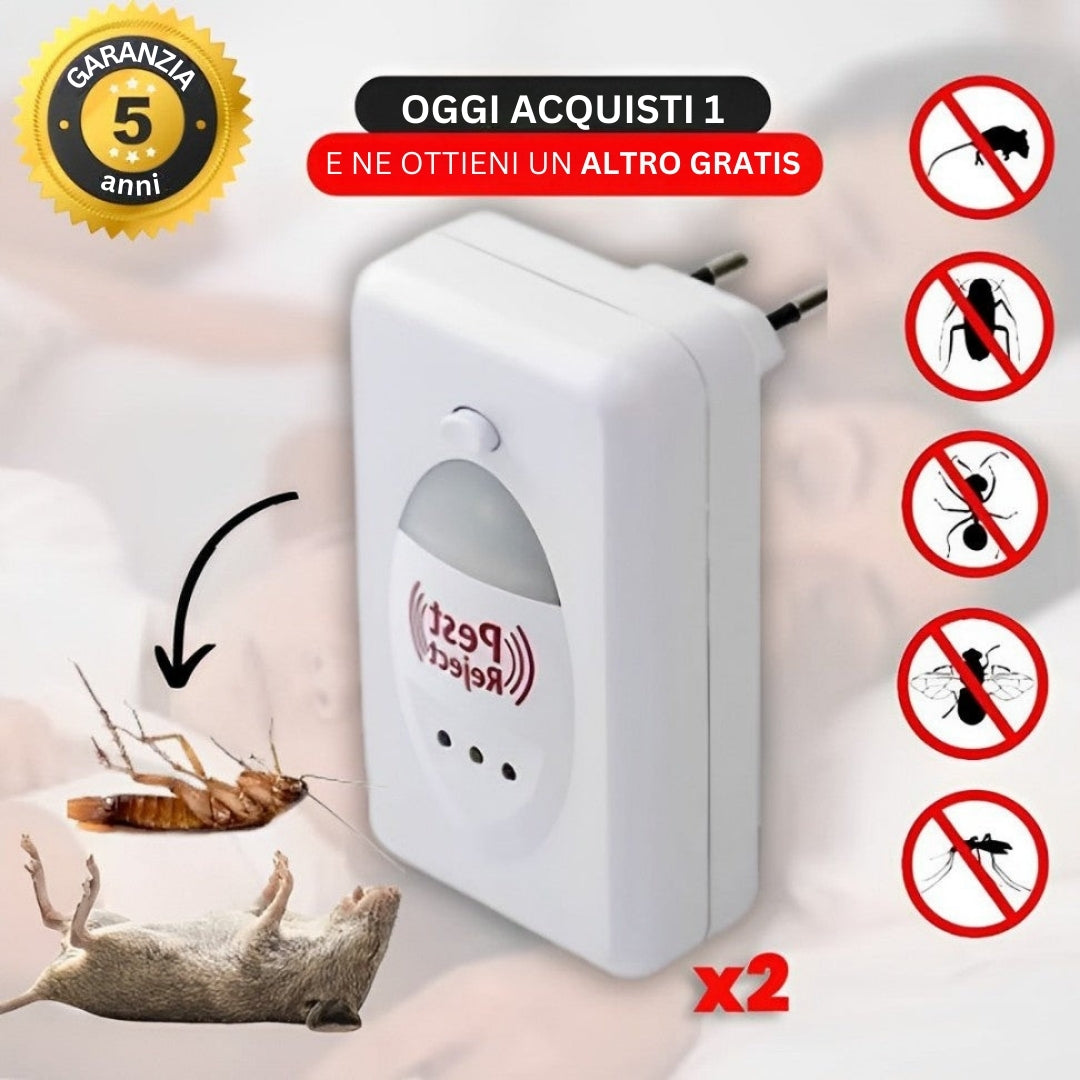1+1 GRATIS | PestReject 3.0™ - Il modo più economico per proteggere la tua famiglia dai parassiti (tecnologia ULTRASONIC che copre fino a 200 m²)
