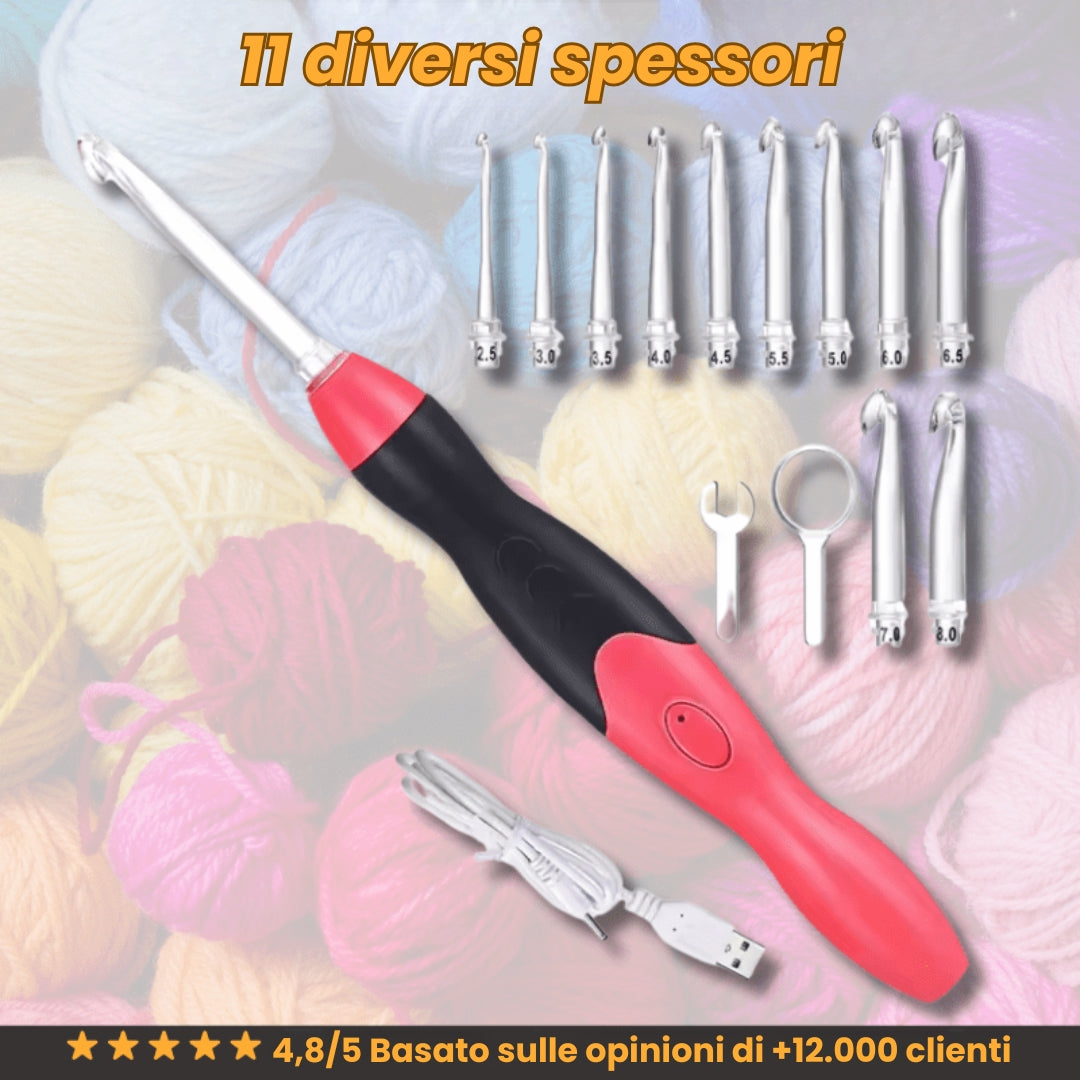 TejePlus - Kit per uncinetto LED 11 in 1 + custodia e caricabatteria GRATUITI.