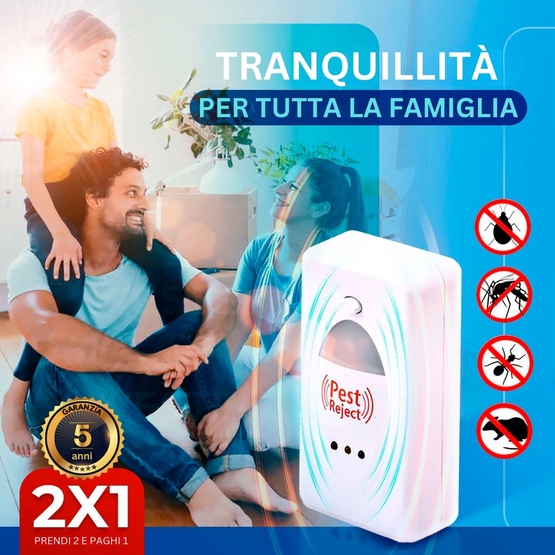 1+1 GRATIS | PestReject 3.0™ - Il modo più economico per proteggere la tua famiglia dai parassiti (tecnologia ULTRASONIC che copre fino a 200 m²)