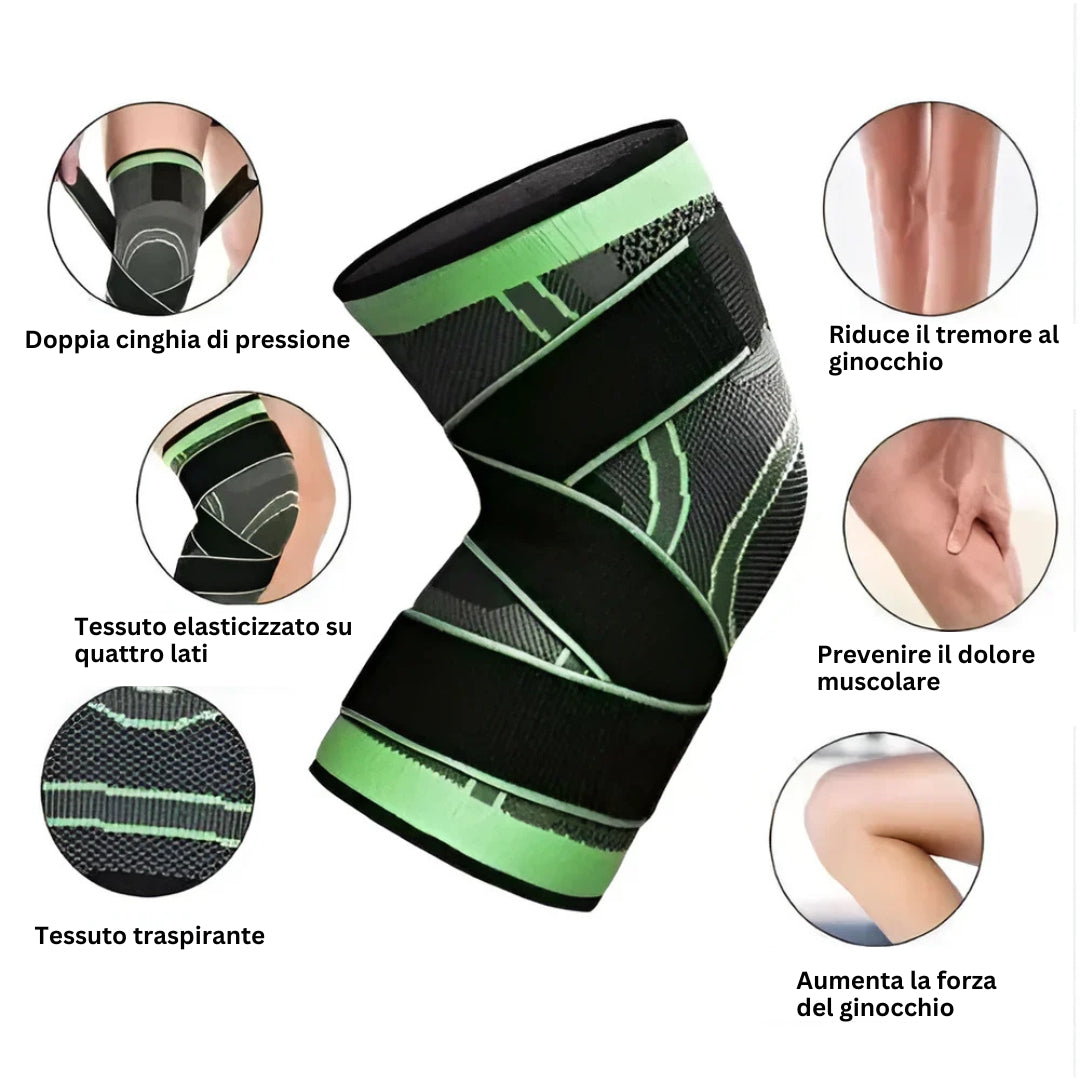 Ginocchiera a compressione regolabile OrtoPro™ + 1 EXTRA GRATUITO