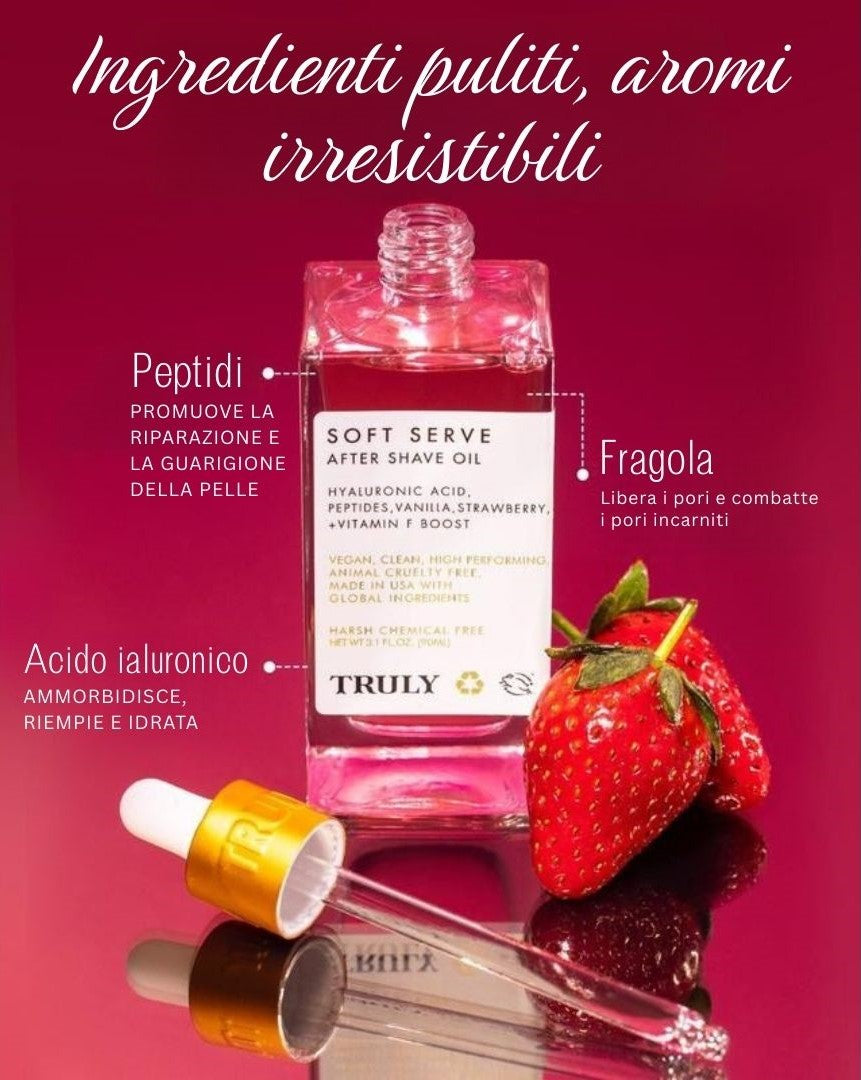 Olio dopobarba delicato - Profumo di fragola e vaniglia