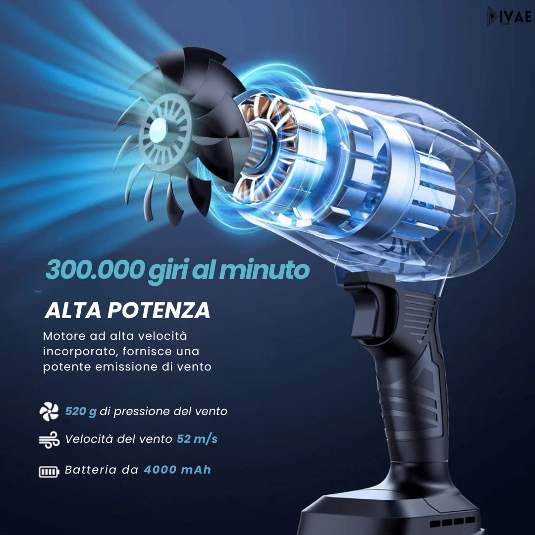 AirBlaster Pro™ con 2 batterie e custodia per il trasporto GRATUITA