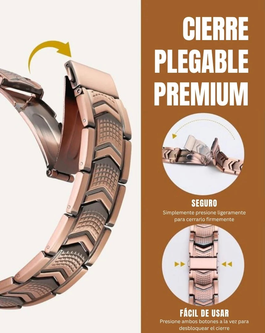 Bracciale da uomo in rame Jecanori - Chiusura pieghevole premium Outdoorfun