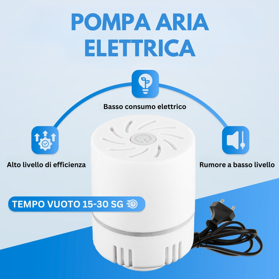 CONFEZIONE DI SACCHETTI SOTTOVUOTO CON POMPA ELETTRICA