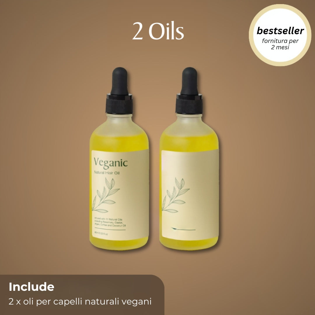 Olio per la crescita naturale dei capelli veganic