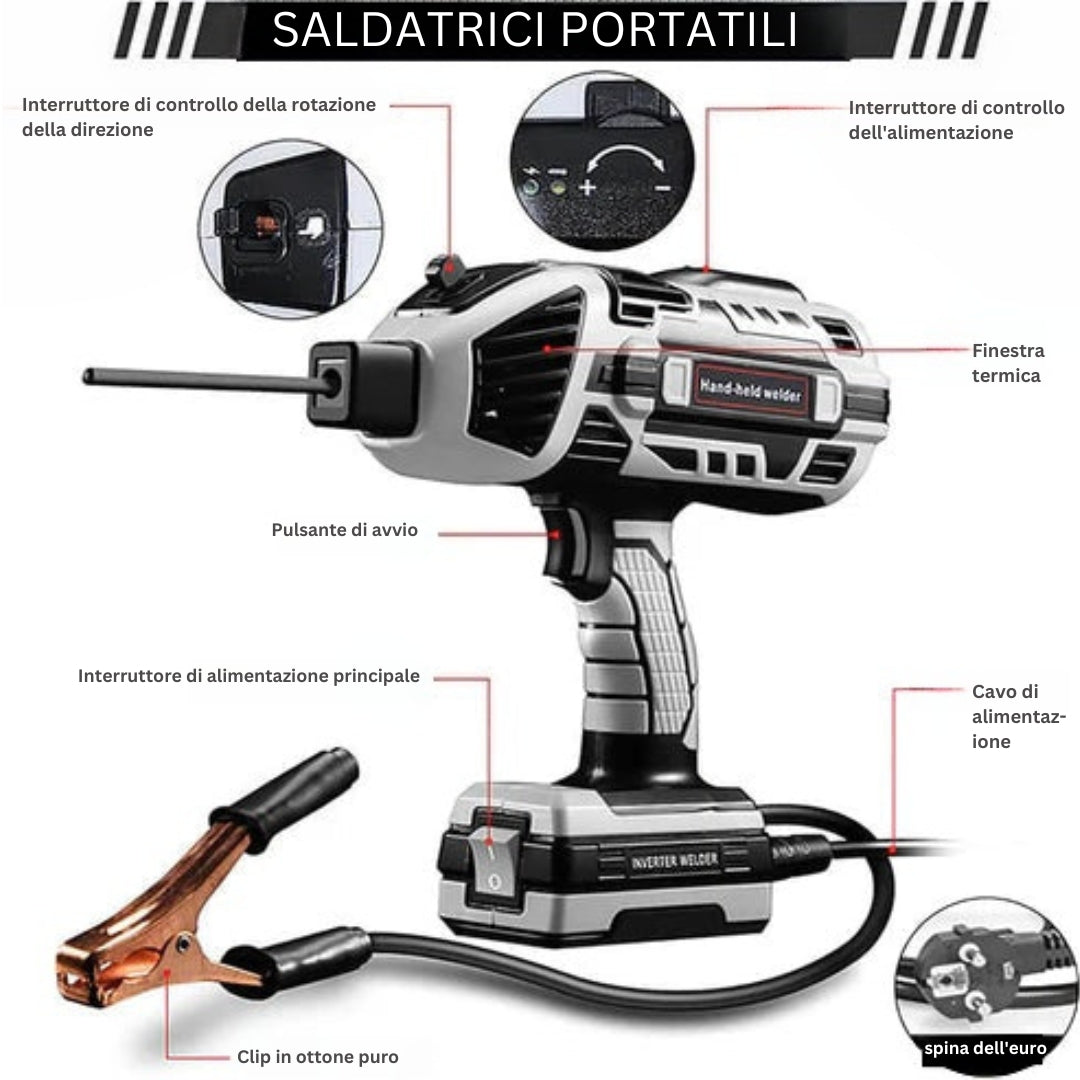 Kit saldatore portatile 5 in 1: saldatore intelligente con cassetta degli attrezzi completa
