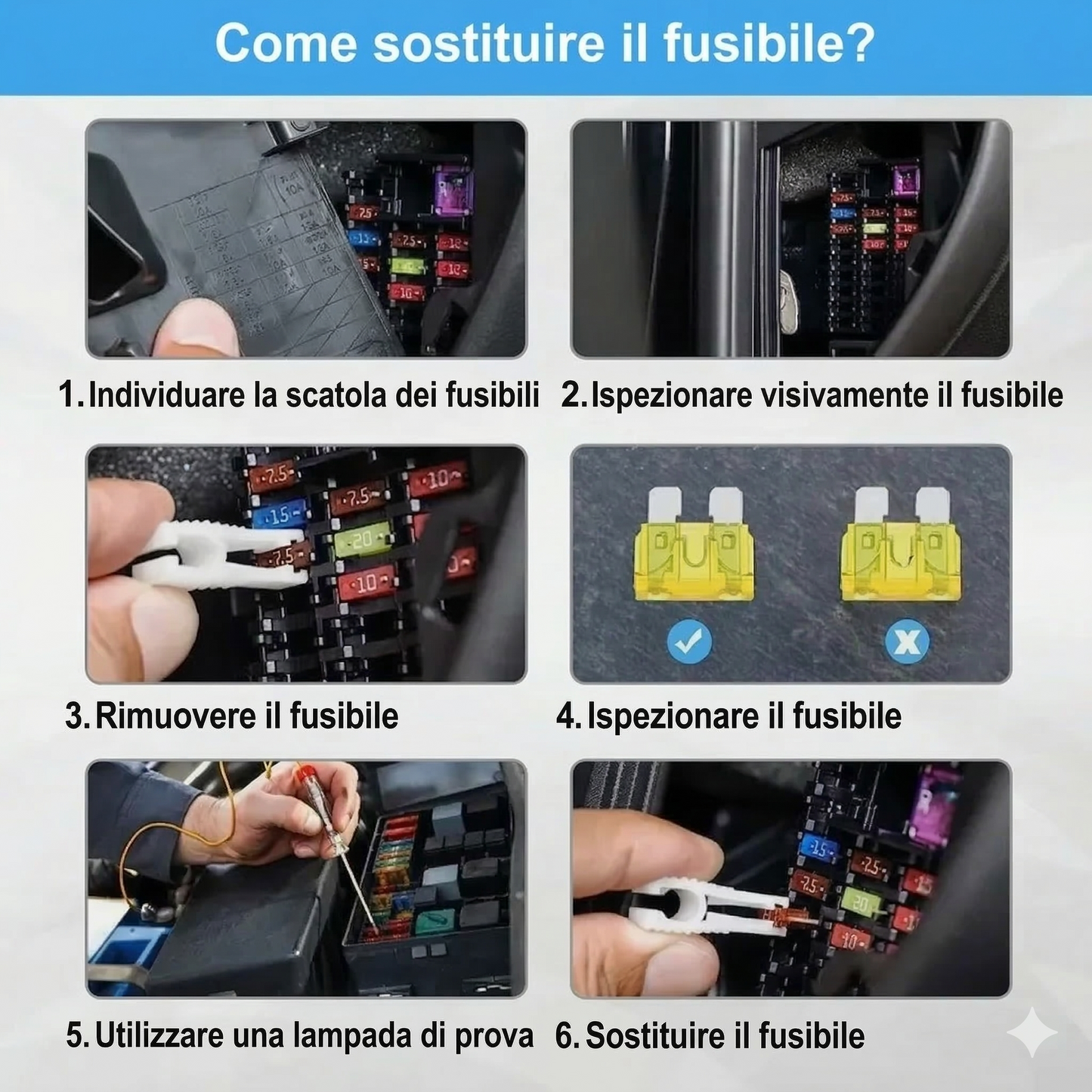 Set assortito di 306 fusibili a lama per auto