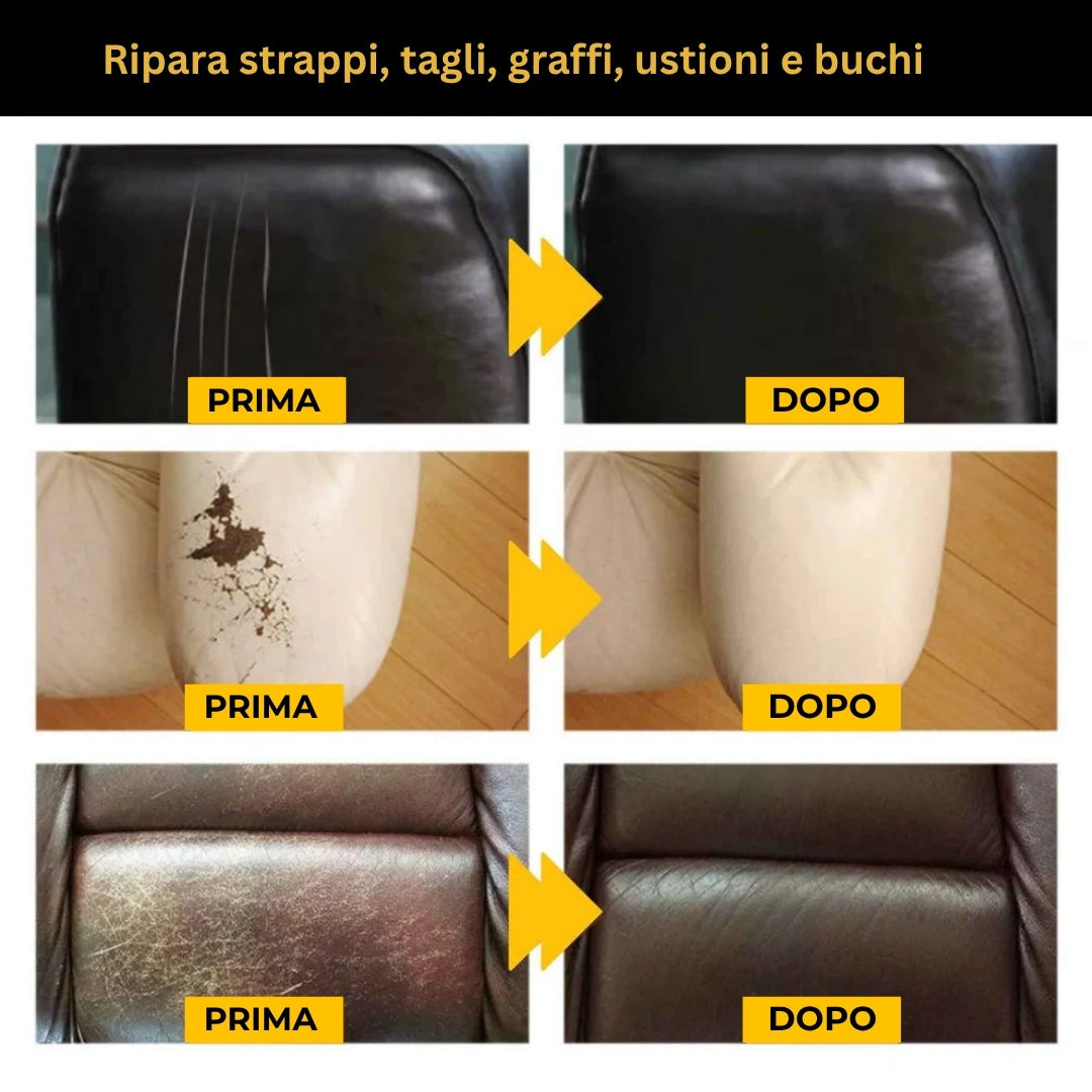 CUEROPRO™ - Ripara qualsiasi tipo di pelle in soli 10 minuti! Facile da usare e fa risparmiare centinaia di euro sulle riparazioni.