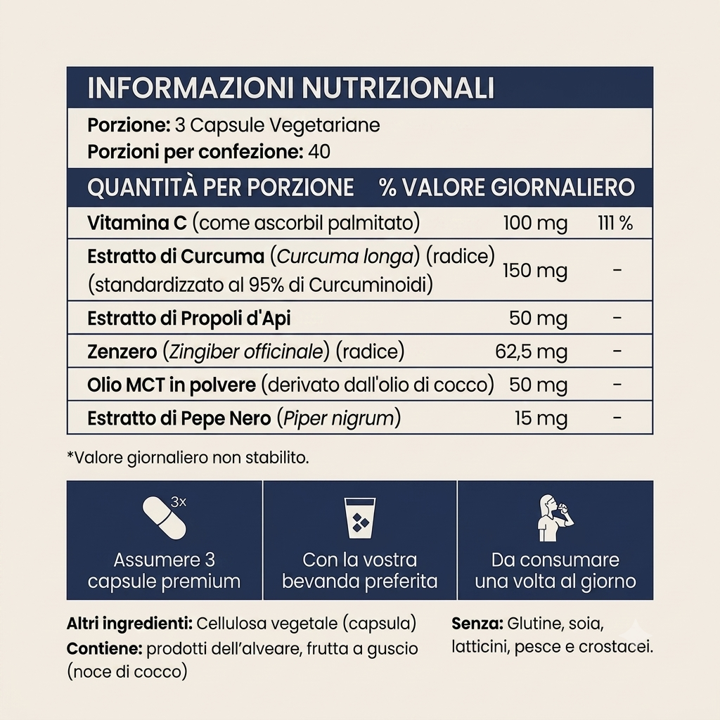 Capsule di curcuma al 95% di curcumina