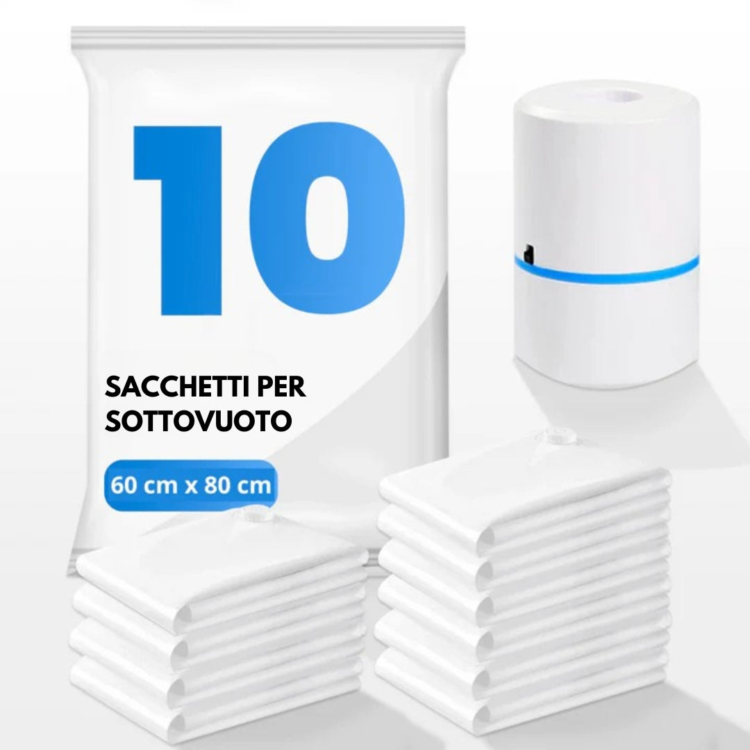 CONFEZIONE DI SACCHETTI SOTTOVUOTO CON POMPA ELETTRICA