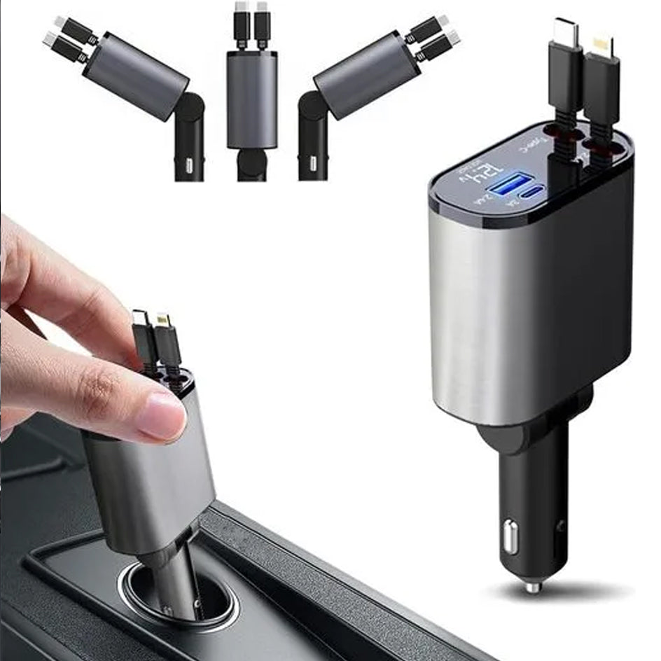 CARICABATTERIE RETRATTILE 4 IN 1