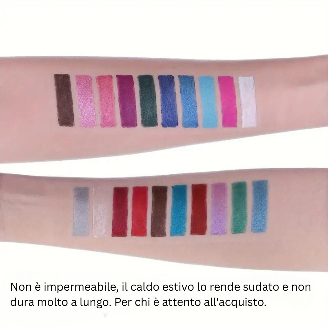 Penna eyeliner glitterata da 12 colori, penna eyeliner punk gotico affumicato impermeabile con finitura lucida perlata ad alto colore, trucco, set di matite per eyeliner, prodotti per il trucco, matite per eyeliner, cosmetici, tonalità per eyeliner,