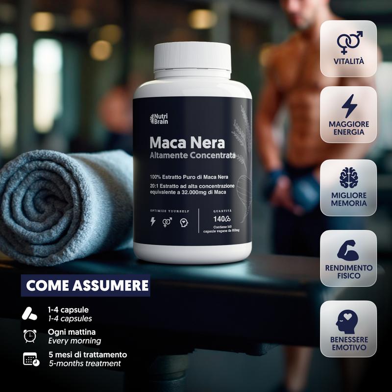 Aumento Energia Integratore Maca Nera Ultra Concentrata