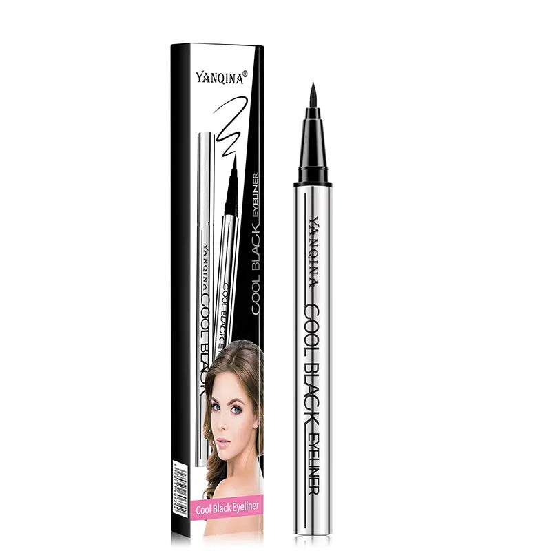 Colore Nero – Eyeliner nero YANQINA a lunga durata – Impermeabile, vegano e dall'applicazione scorrevole (24 ore)