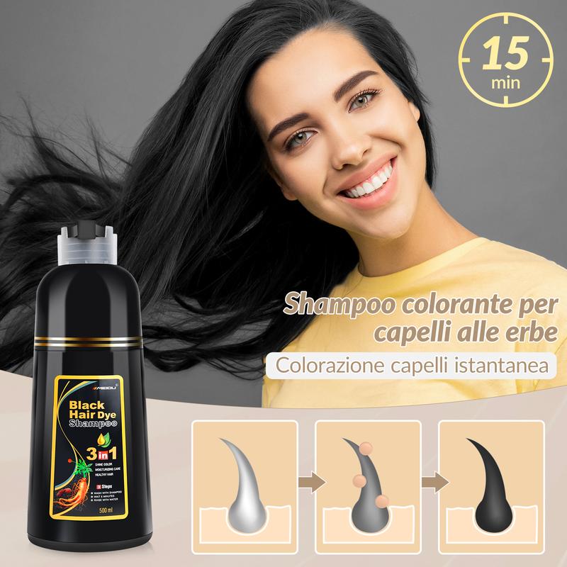 Copertura Capelli Grigi Shampoo Colorante con Estratto di Ginseng