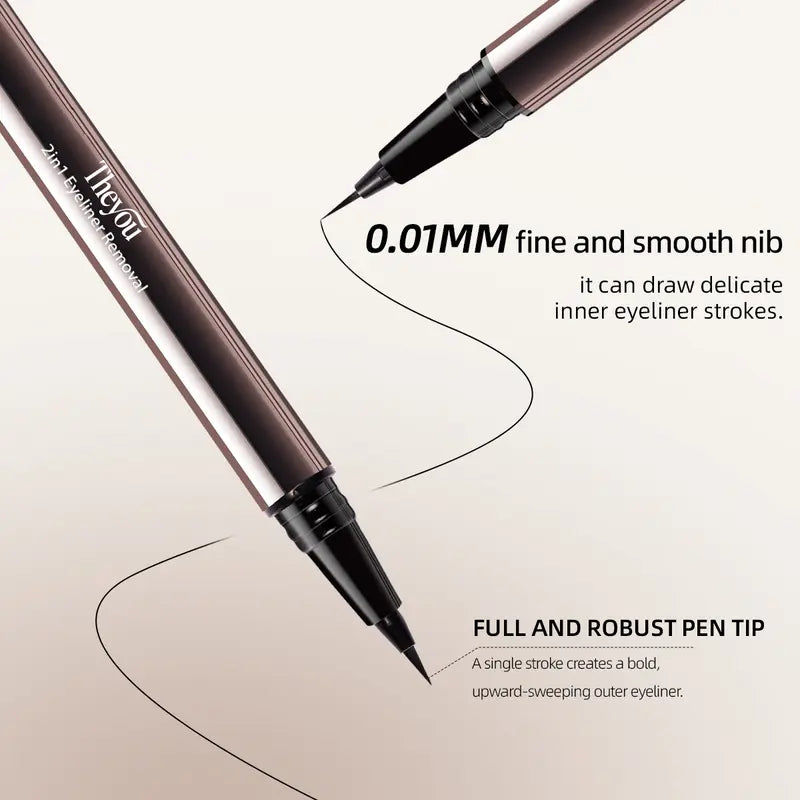 Eyeliner Liquido Waterproof Lunga Tenuta Punta Doppia Leggera