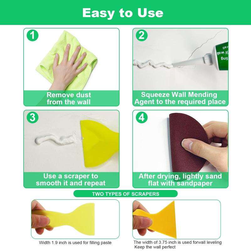 Riparazione Pareti Kit Completo con Spatola e Carta Vetrata