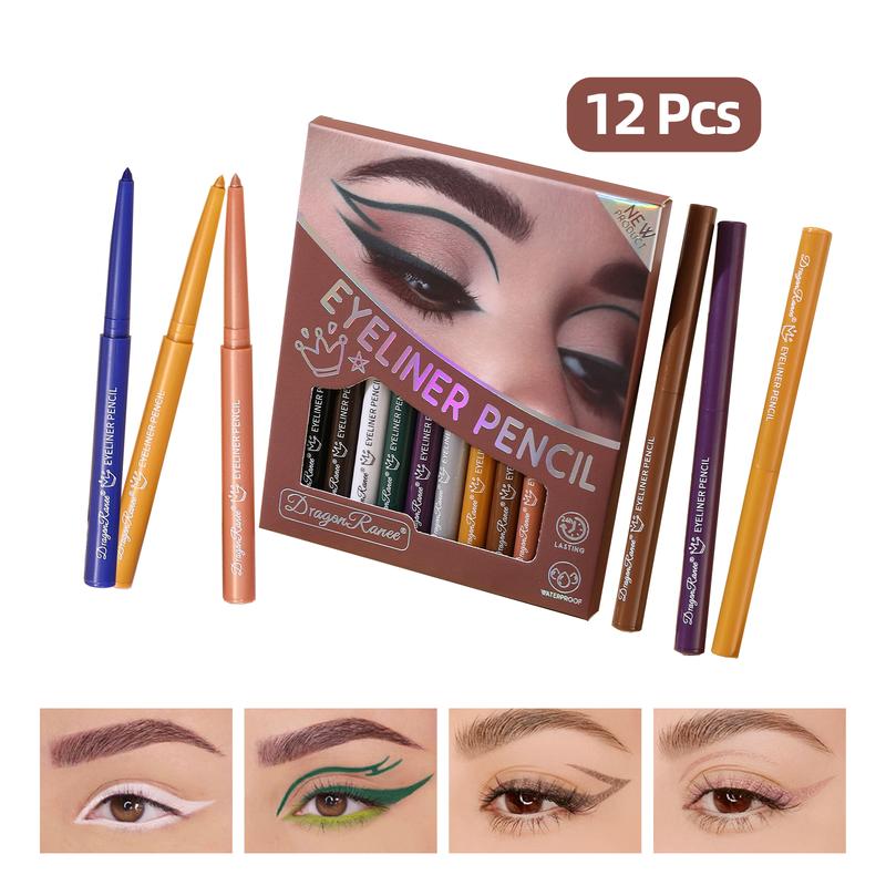 Colori Resistenti Matite Eyeliner Set 12 Colori Impermeabili