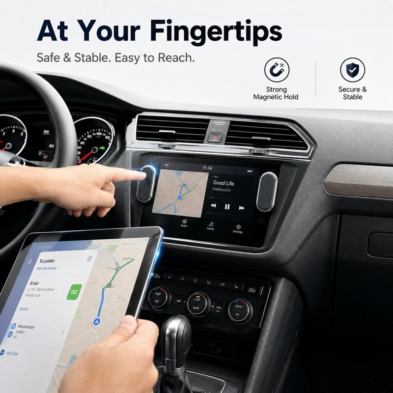 Confezione da 2 - Supporto Auto Magnetico Universale con Rotazione 360° e Ventosa