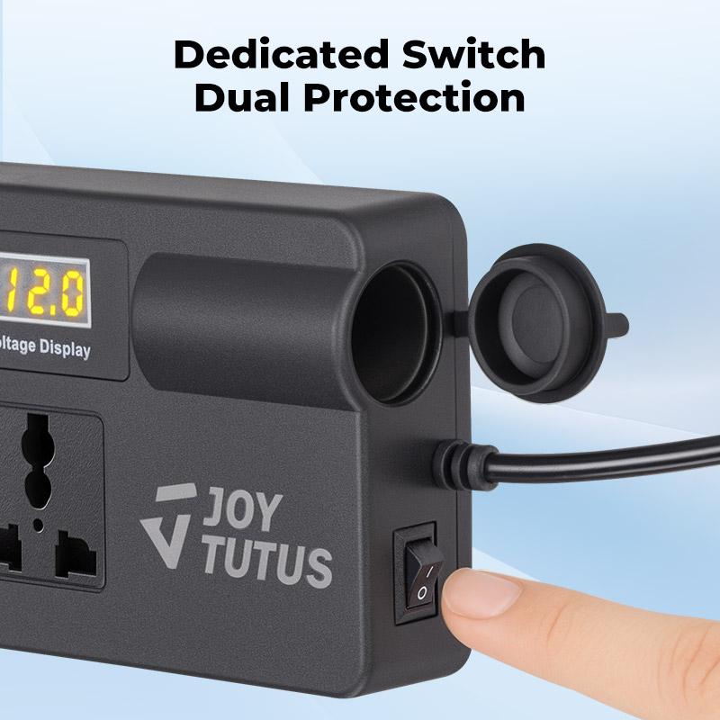 Convertitore 12-24V a 220V con USB QC3.0 e design compatto