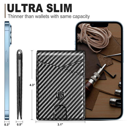 Portafoglio Uomo Slim Bifold Pelle Minimalista Antigraffio RFID