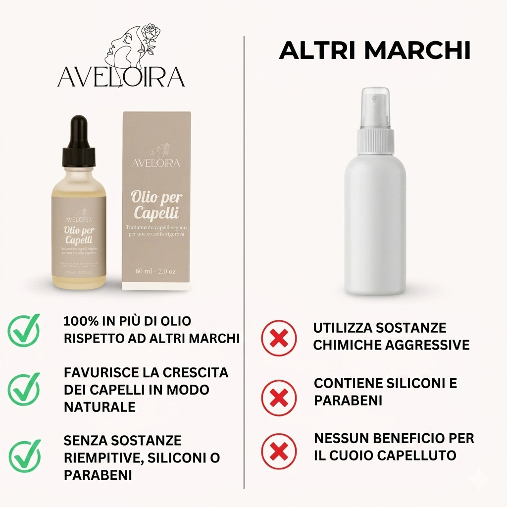Olio vegano per capelli per una crescita rapida