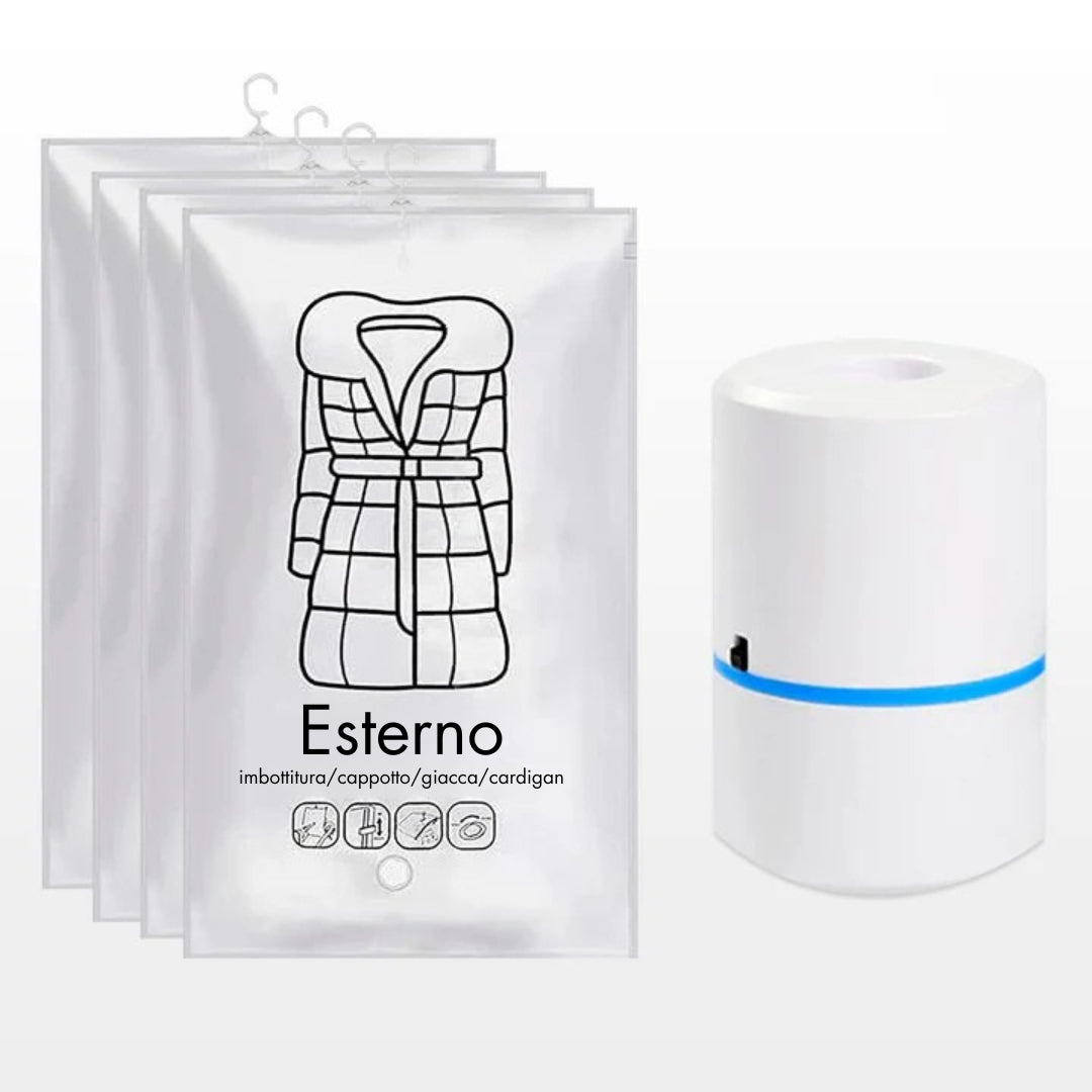 CONFEZIONE DI SACCHETTI SOTTOVUOTO CON POMPA ELETTRICA