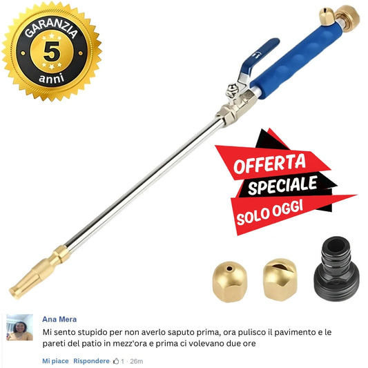 WaterJET™ - Elimina istantaneamente sporco e macchie impossibili, trasformando il tuo tubo in un detergente per superfici che supera le più alte aspettative.