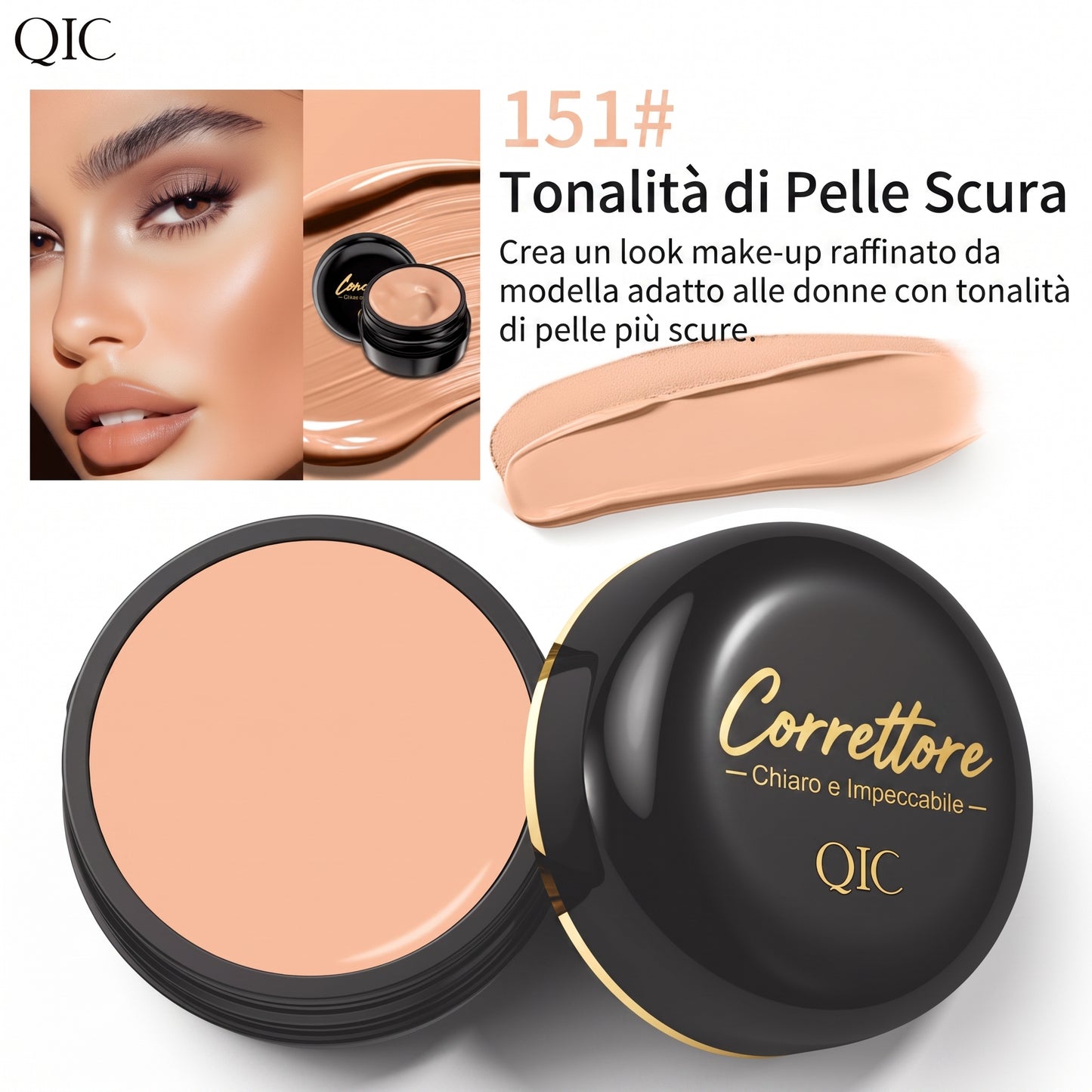 Correttore Viso Copertura Totale Opaco Leggero Waterproof