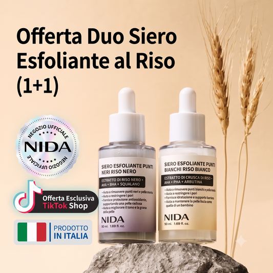 Esfoliante Viso Siero Riso Anti-Punti Neri Pori Puliti