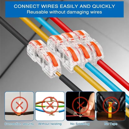 Confezione da 30 - Connessione Elettrica Sicura Connettore a Filo Singolo Bloccaggio
