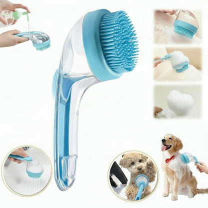 Spazzola 2-in-1 per Bagno e Toelettatura con Dispenser Sapone