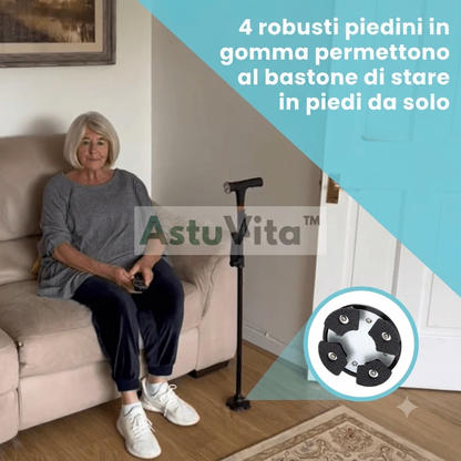 Il bastone che ti aiuta ad alzarti in piedi da solo e a camminare senza paura di cadere.