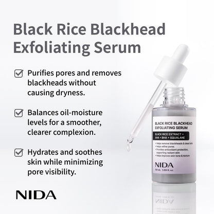 Esfoliante Viso Siero Riso Anti-Punti Neri Pori Puliti