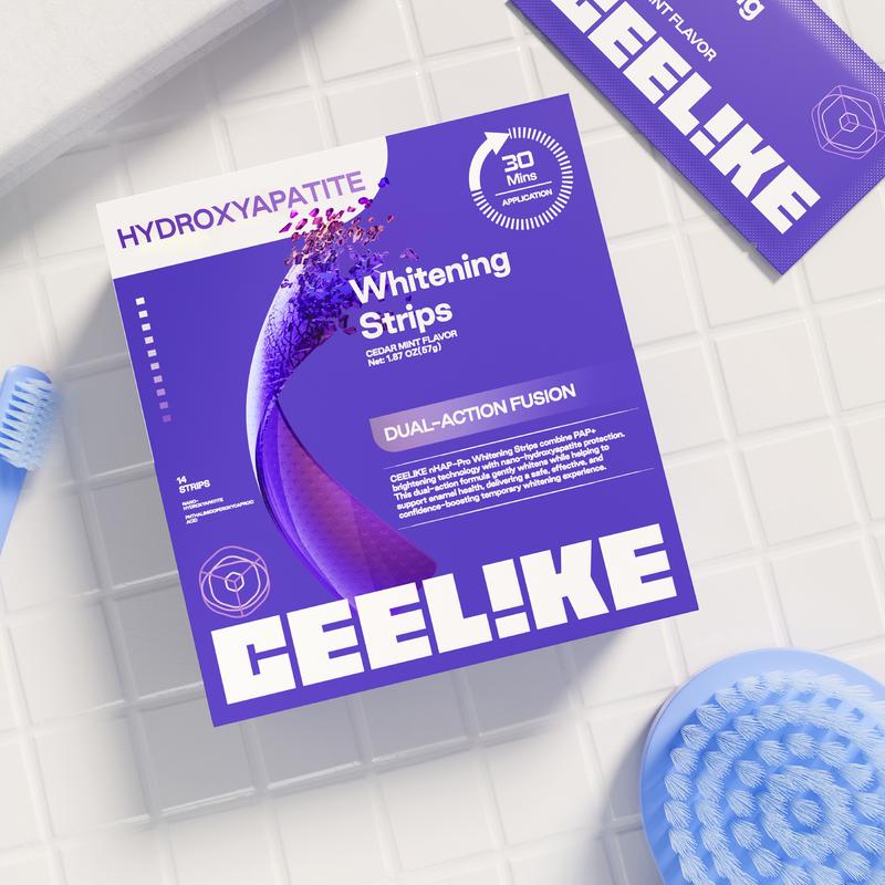 (14 unità) - CEELIKE Strisce dentali con idrossiapatite – Gusto menta e cedro