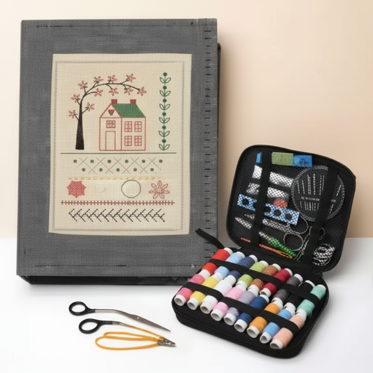 Libro di ricamo antistress: kit completo con oltre 60 disegni