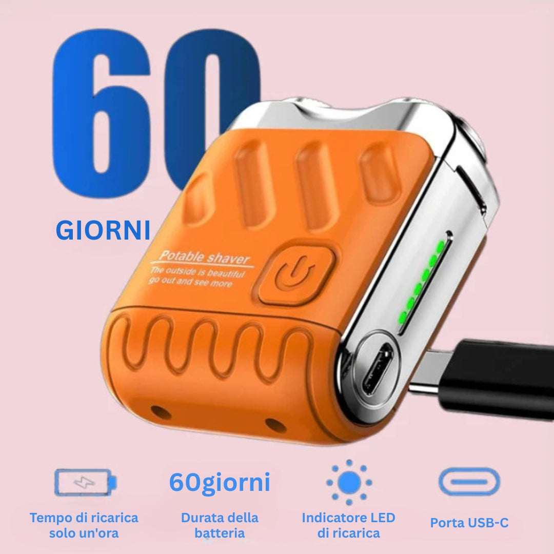 Rasoio elettrico 2025 – Rasatura a secco e a umido, compatto e potente, unisex