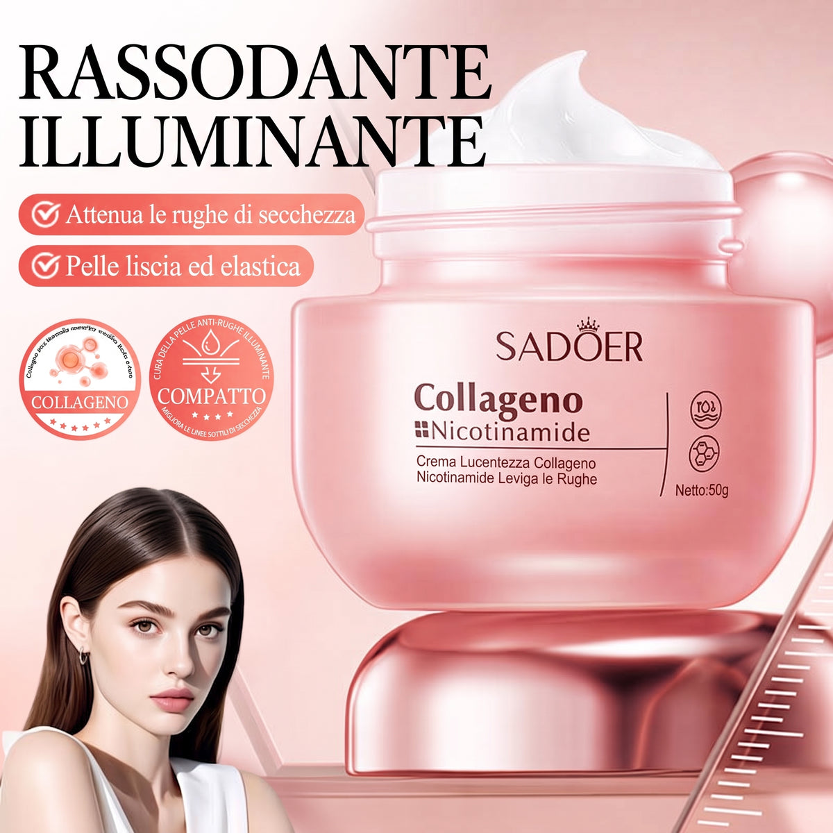 Crema Idratante Viso Collagene e Niacinamide Luminosità Avanzata