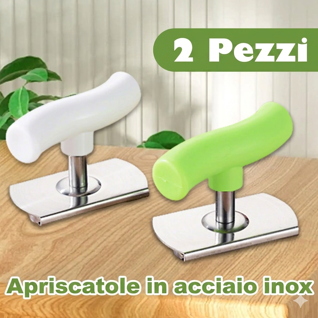 Confezione da 2 - Apertura Facile Apribarattoli in Acciaio Inox per Vasetti