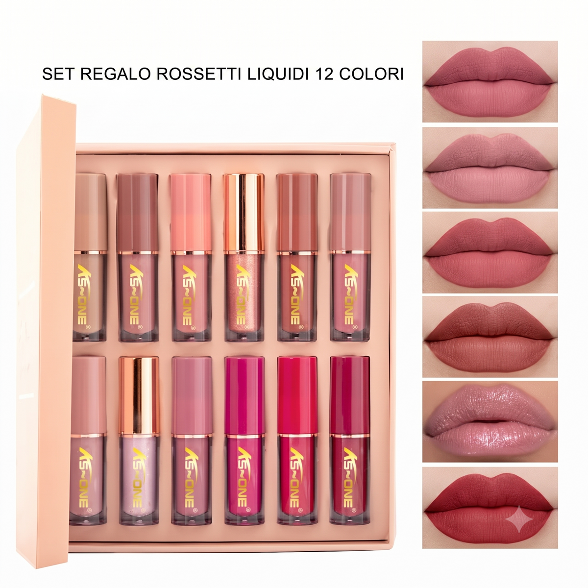 Confezione da 12 - Colorazione Lunga Tenuta Set Rossetti Liquidi Opachi Idratanti
