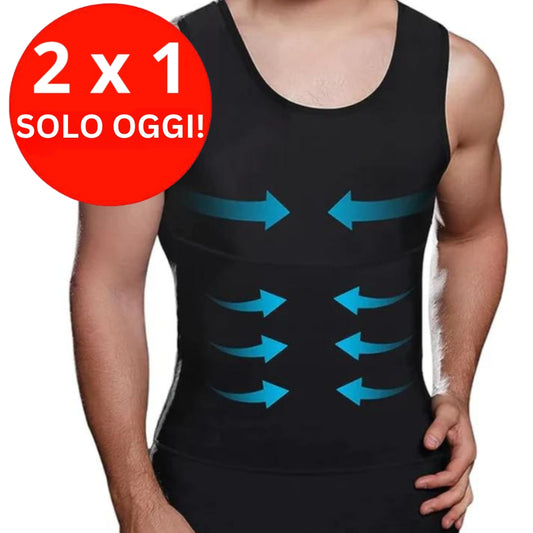 T-SHIRT A COMPRESSIONE EFFETTO SAUNA 2x1