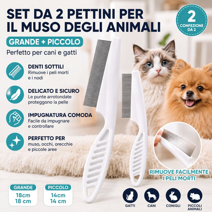 Rimozione Pelo Antipulci Pettine in Acciaio Inox per Animali