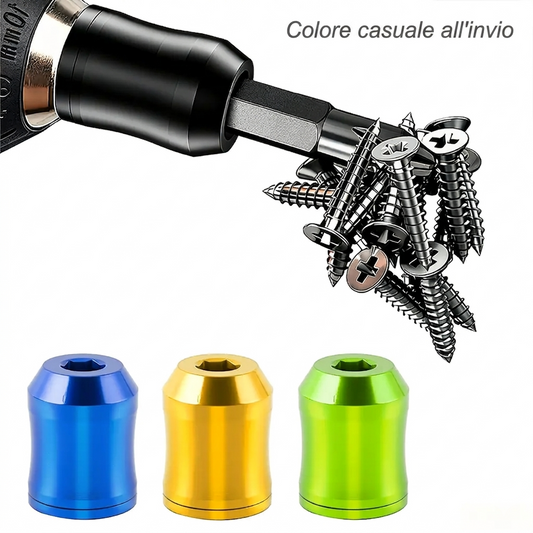 (Confezione da 2) - Anello magnetico universale per viti (6,35 mm / 1/4") – Massima forza di tenuta per punte da cacciavite e trapano
