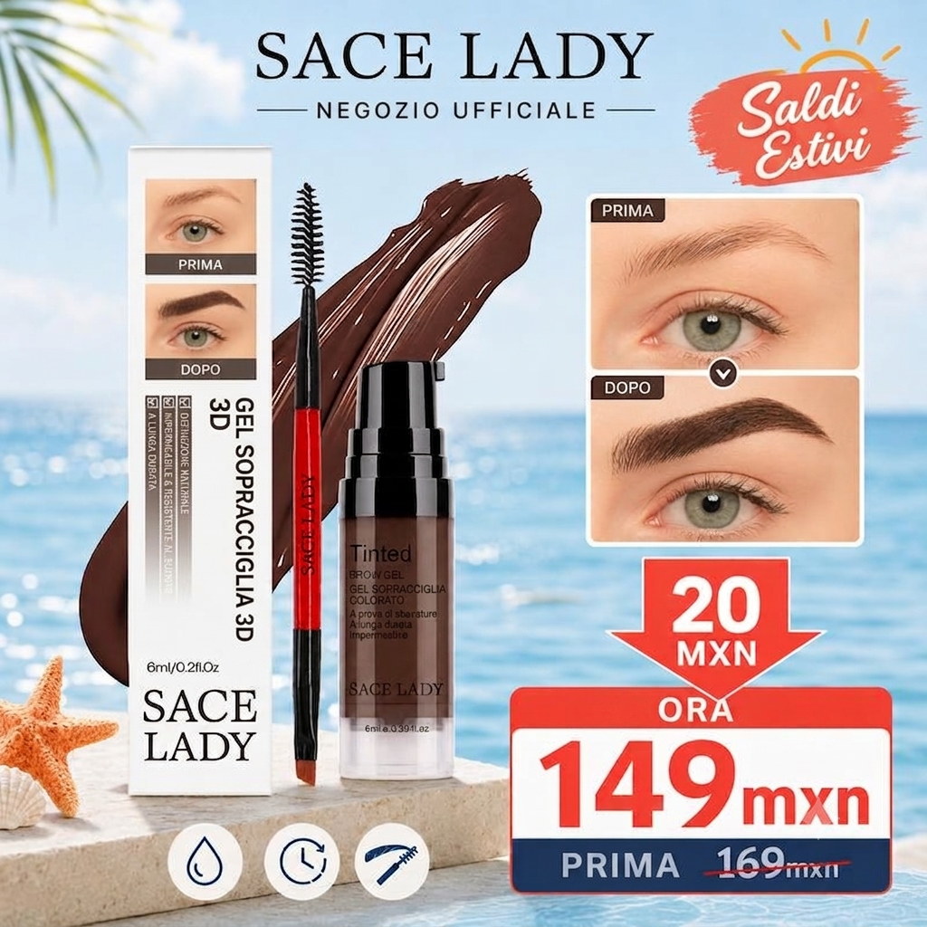 Fissaggio Immediato Gel Sopracciglia Resistente All'Acqua