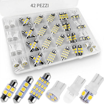 Confezione da 42 - Illuminazione Interna Auto Kit LED Alta Luminosità 12V