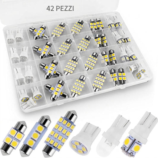 Confezione da 42 - Illuminazione Interna Auto Kit LED Alta Luminosità 12V