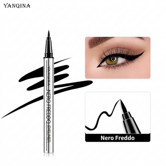 Colore Nero – Eyeliner nero YANQINA a lunga durata – Impermeabile, vegano e dall'applicazione scorrevole (24 ore)