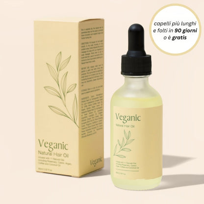 Olio per la crescita naturale dei capelli veganic